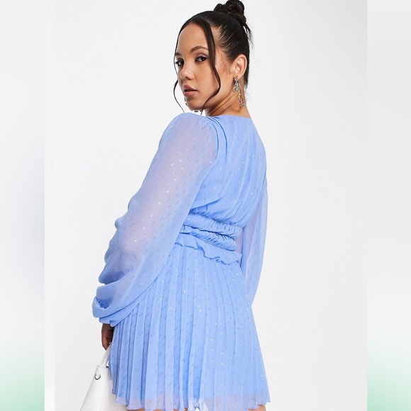 Asos Blue glittery dress perfect for party or baby shower - Picture 3 of 5